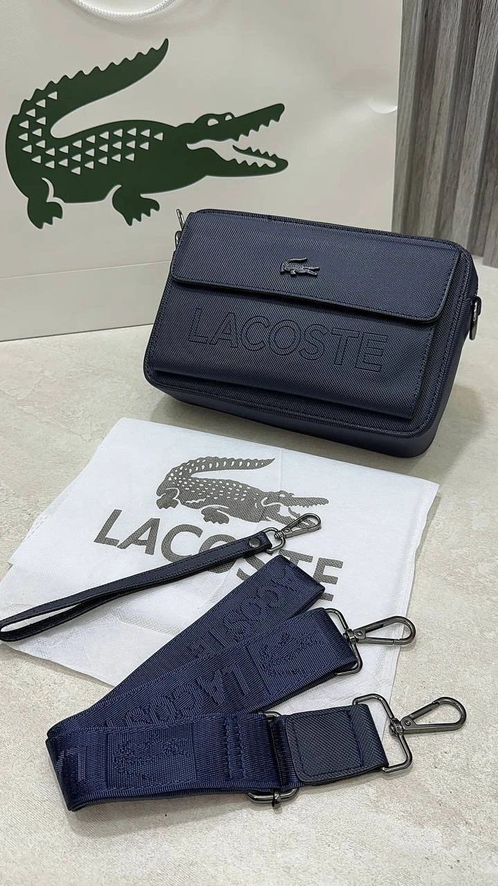 sacoche lacoste bleu
